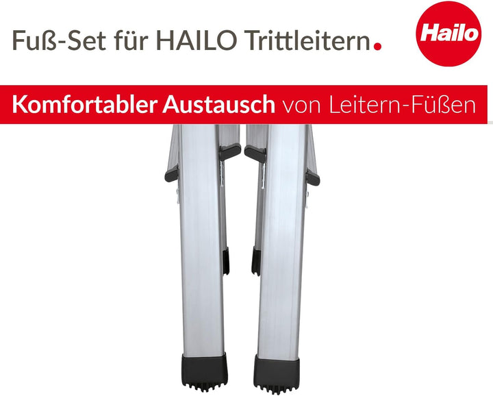 Hailo Leiter-Fuss-Set - Ersatzfüsse für Hailo Trittleitern wie L90 Step-ke, L90 und D60 StandardLine