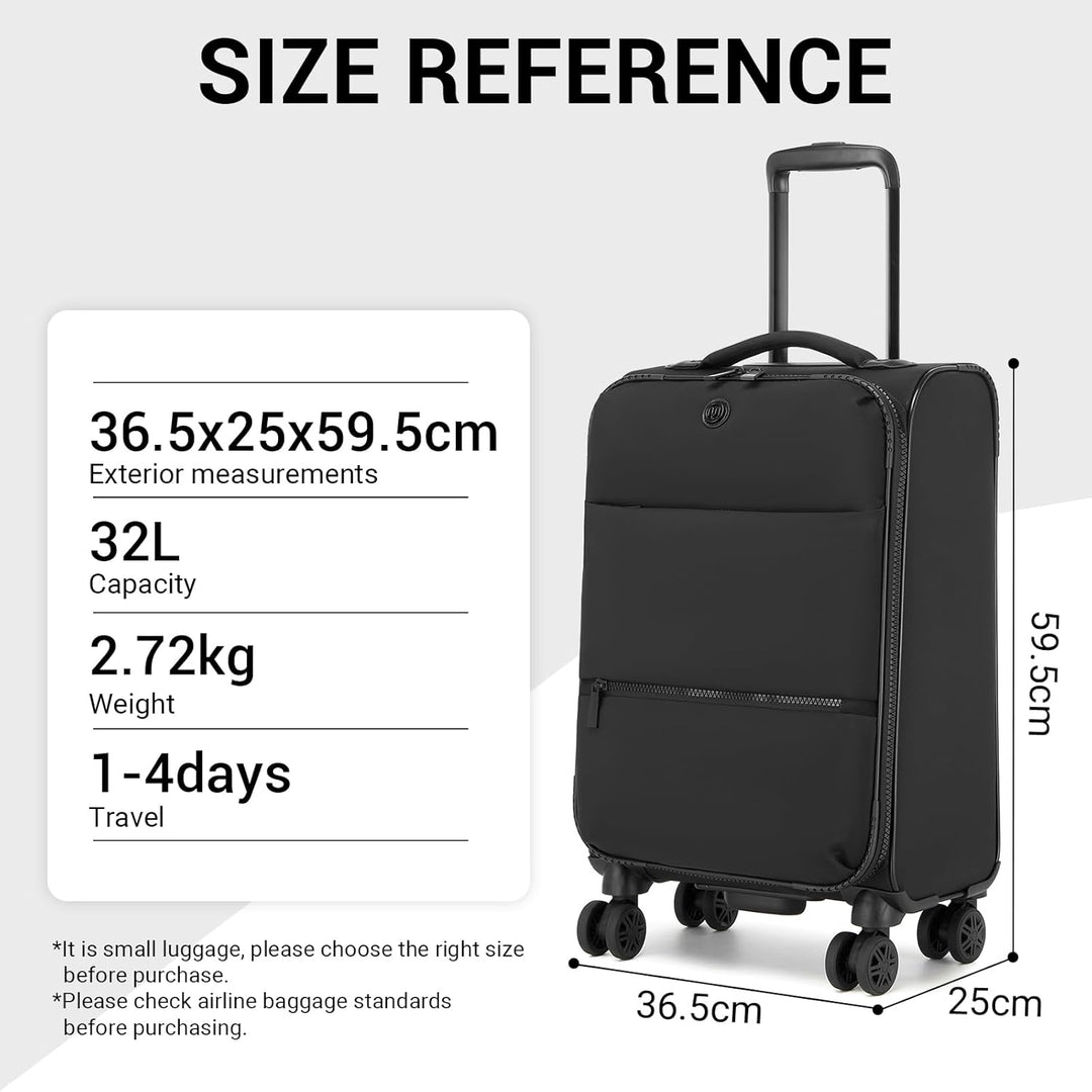 Miss Lulu Handgepäck Koffer 59.5 x 36.5 x 25 cm, Leichter weicher Reisekoffer mit getrenntem Nass-/T
