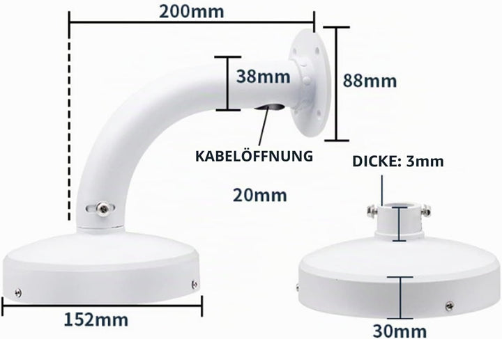 WiTi Anschlusskastenhalterung Wandhalterung für Dome Kameras IP CCTV,Kabelmanagement Anschlussdose U