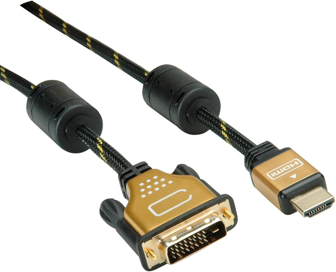 ROLINE GOLD Monitorkabel DVI-HDMI, ST-ST, (24+1) dual link, 1 m, 1 m