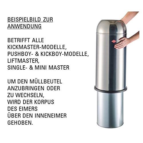 Wesco Kickmaster Abfallsammler aus hochwertigem Stahlblech in der Farbe Schwarz Matt mit einem Volum