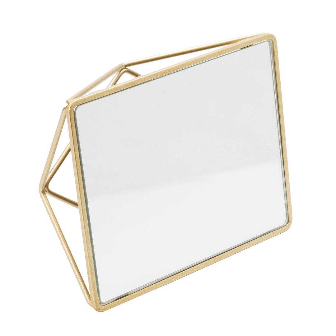 Bath Bliss Freistehender geometrischer Kosmetikspiegel, horizontal oder vertikal, für Make-up und Ra