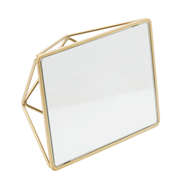 Bath Bliss Freistehender geometrischer Kosmetikspiegel, horizontal oder vertikal, für Make-up und Ra