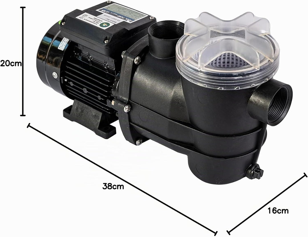 HST Sicherheitstechnik Profi Leis Poolpumpe 8 m3, 7980 Liter/Std, 250 W I Erweiterbare Filterpumpe m