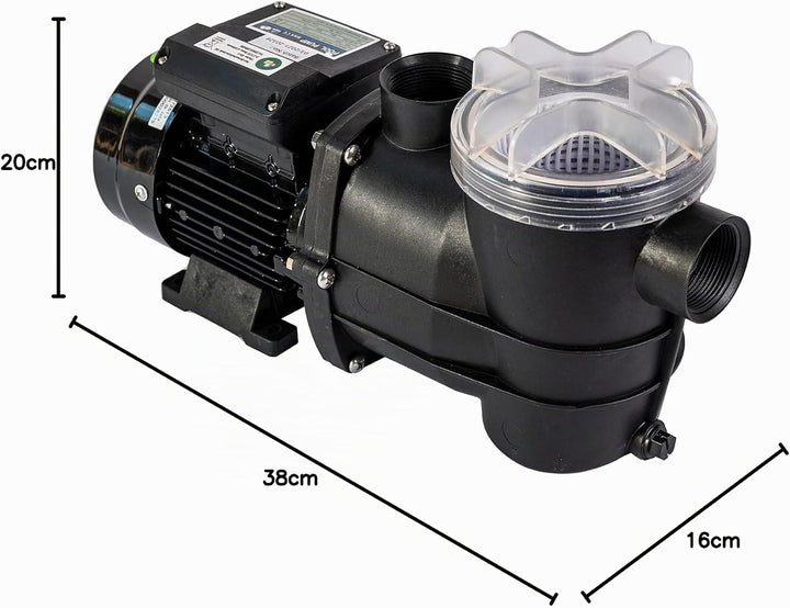 HST Sicherheitstechnik Profi Leis Poolpumpe 8 m3, 7980 Liter/Std, 250 W I Erweiterbare Filterpumpe m