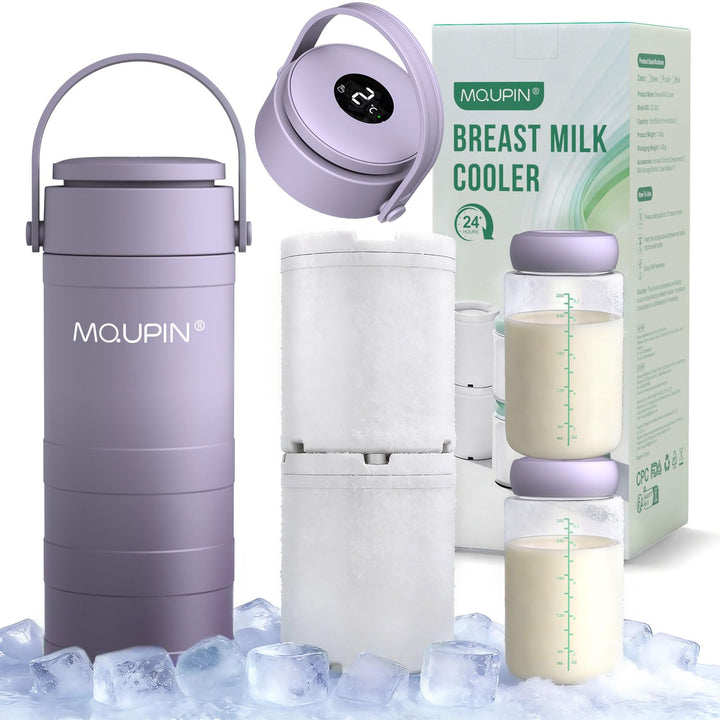 Muttermilchkühler, 625 ml, mit Temperaturanzeige, 360° Gesamtkühlung, Milchflasche, Aufbewahrungsküh