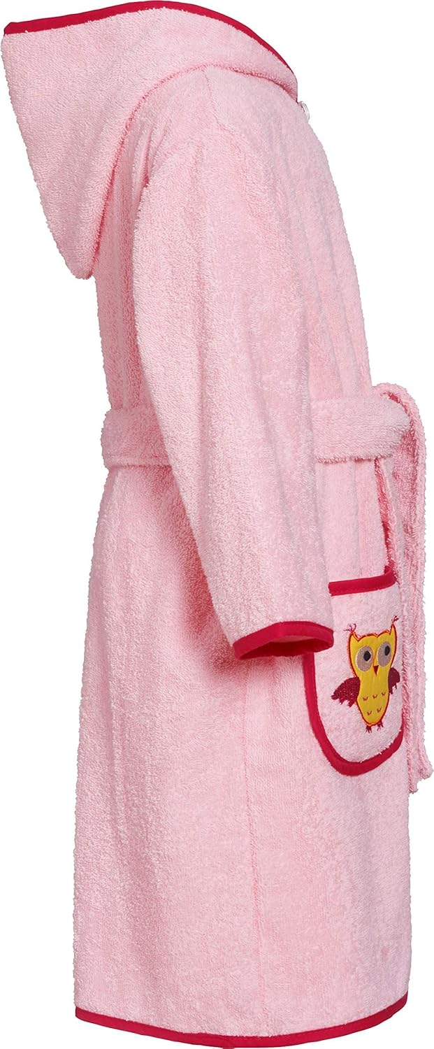 Playshoes Unisex Kinder Frottee-Bademantel Morgenmantel 122-128 Eule, 122-128 Eule