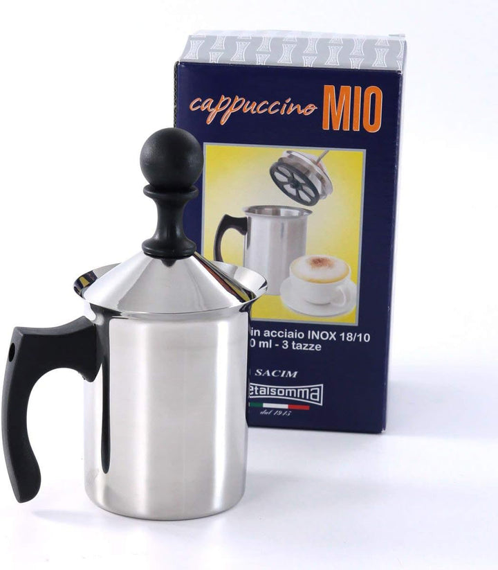 Cappuccino Mio Milchaufschäumer, Edelstahl, Grau