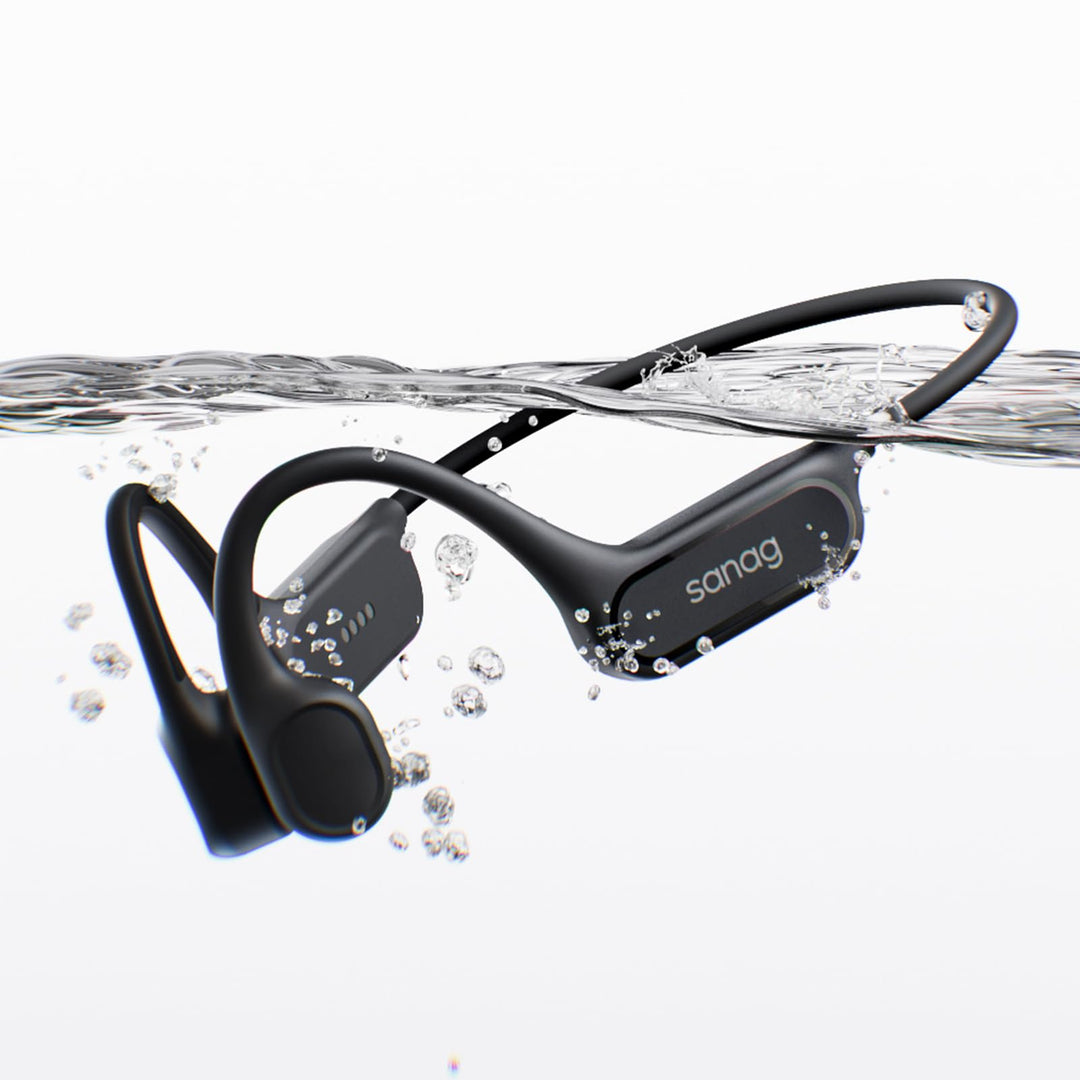 Sanag B33S Knochenschall Kopfhörer Schwimmen, IPX8 Wasserdichte Bluetooth Open Ear Kopfhörer mit Mik