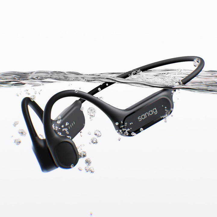 Sanag B33S Knochenschall Kopfhörer Schwimmen, IPX8 Wasserdichte Bluetooth Open Ear Kopfhörer mit Mik