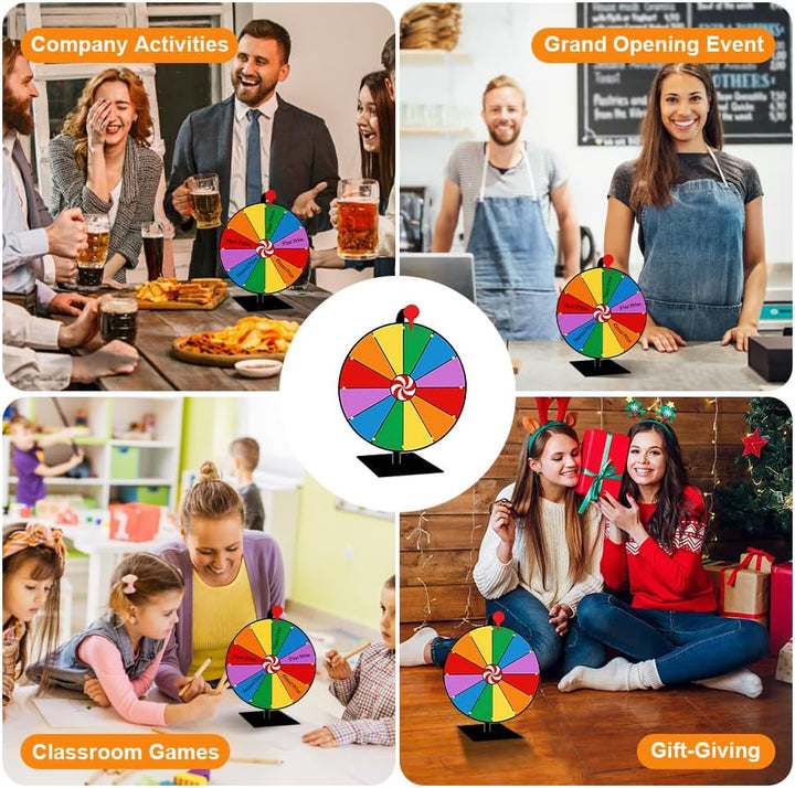 Glücksrad zum Drehen, 30cm Tisch-Roulette-Spinner, 12 Slots Gluecksrad Gluecksrad mit Non-Slip Feet,