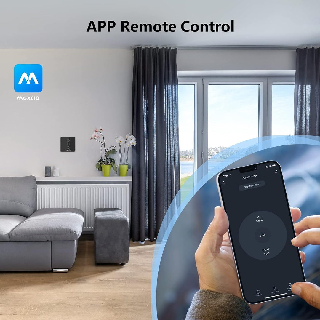 Maxcio Wlan Rolladenschalter, Rolladen Zeitschaltuhr Kompatibel mit Alexa & Google Home, Smart Schal