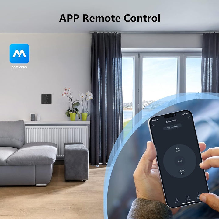 Maxcio WLAN Rolladenschalter, Rolladen Zeitschaltuhr Kompatibel mit Alexa & Google Home, Smart Home