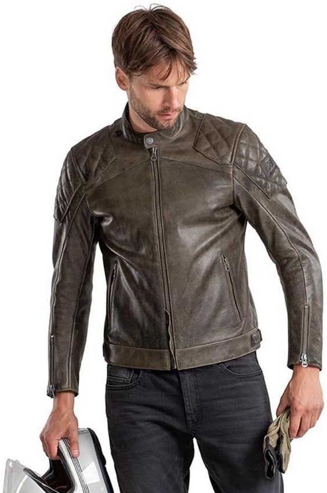 Revit Cordite Motorrad Lederjacke (Olive,52) 52 Olivegrün, 52 Olivegrün