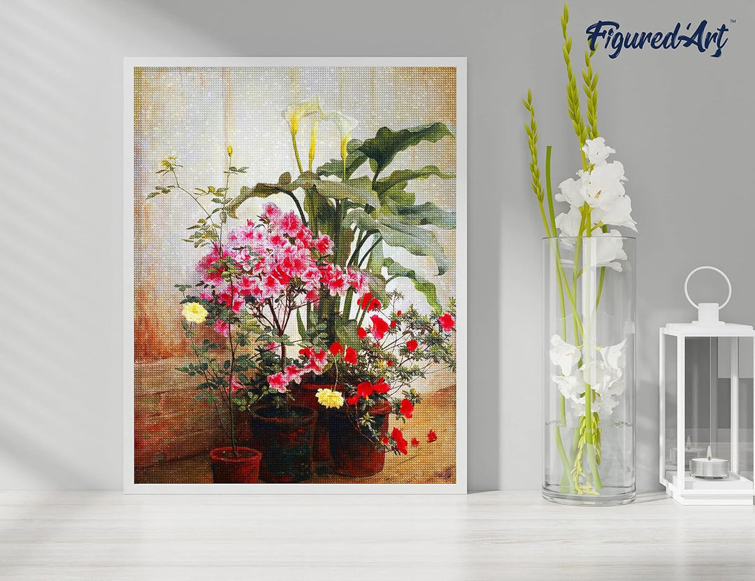 Figured'Art Diamond Painting Erwachsene 40x50cm Ganze Leinwand gerollt Seite eines Gewächshauses Geo