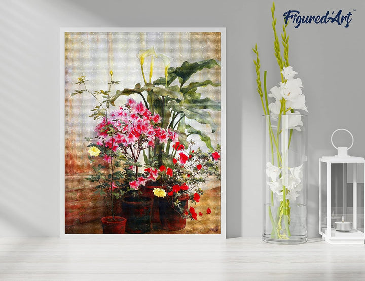 Figured'Art Diamond Painting Erwachsene 40x50cm Ganze Leinwand gerollt Seite eines Gewächshauses Geo