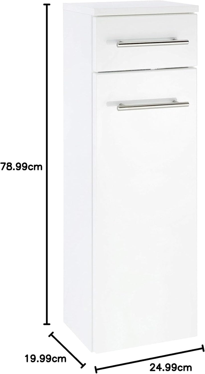 Held Möbel 047.2096 Parma Unterschrank , 1 türig / 1 Schubkasten / 1 Einlegeboden / 25 x 79 x 20 cm,