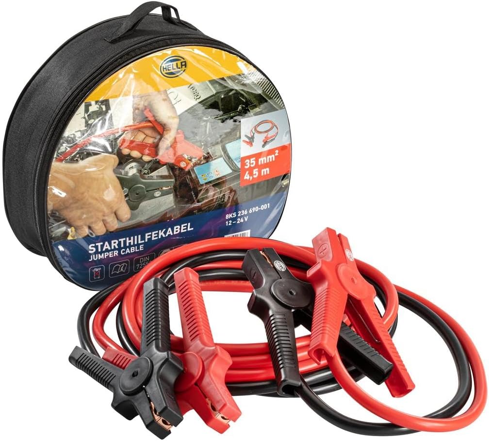 HELLA - Starthilfekabel - 12/24V - 480A - Kabel: 4.5m - ohne Überspannungsschutz - 8KS 236 690-001 L