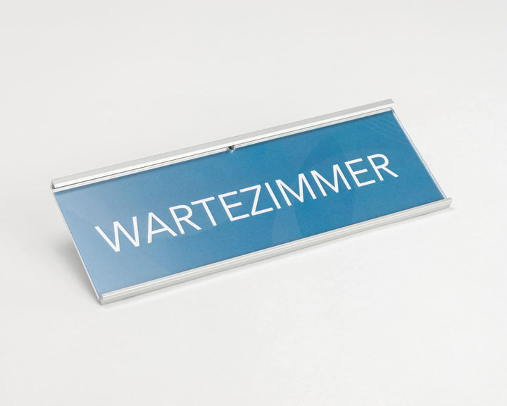SCHILDER Systeme 10 Stück MODO Türschild | Silber eloxiertes Namensschild | 2 mm Anti-Reflex Acrylsc