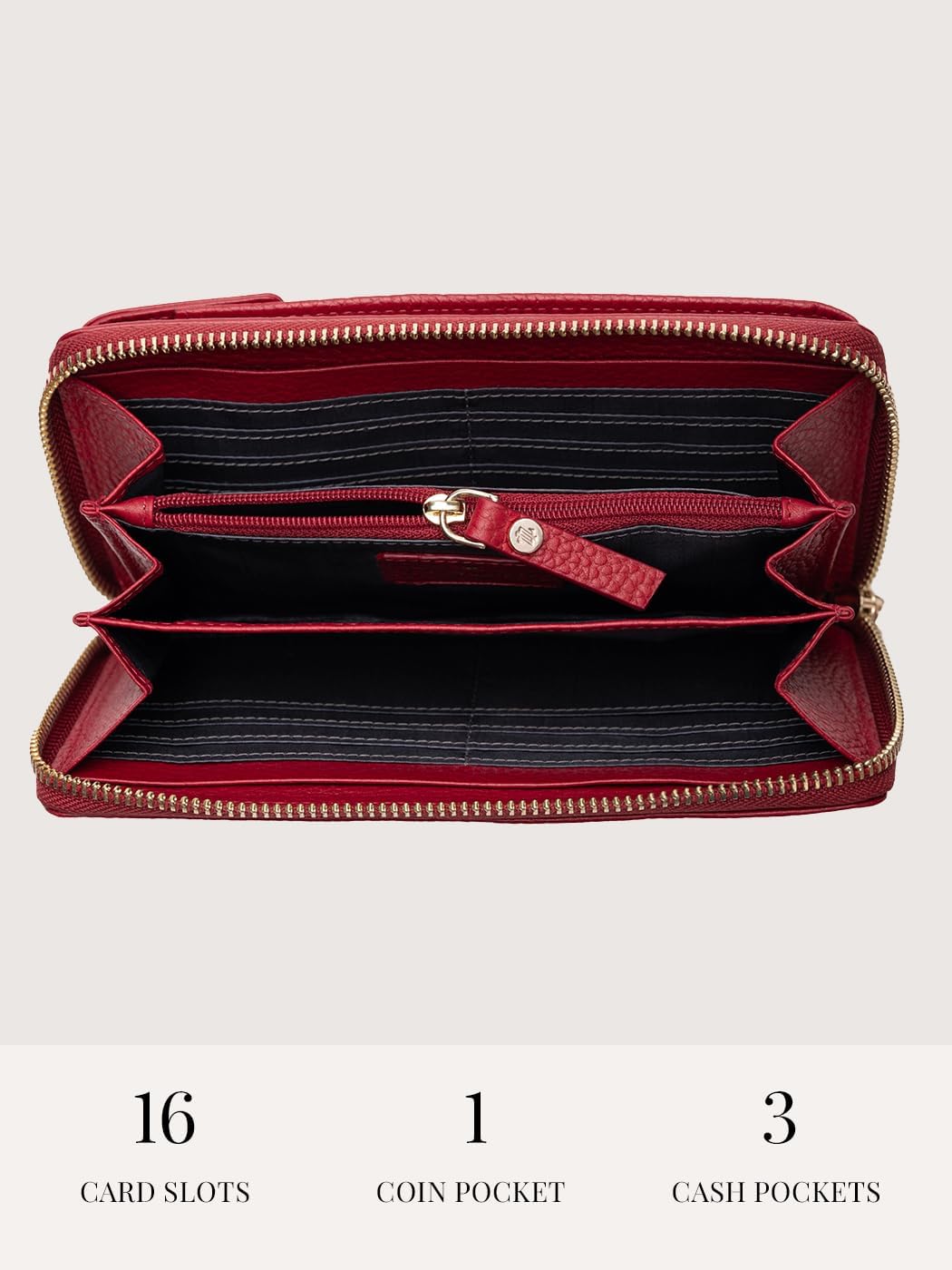 Lazarotti Bologna XL Leder Damen-Geldbörse & Handytasche (2-in-1) | 16 Kartenfächer | zum Umhängen m