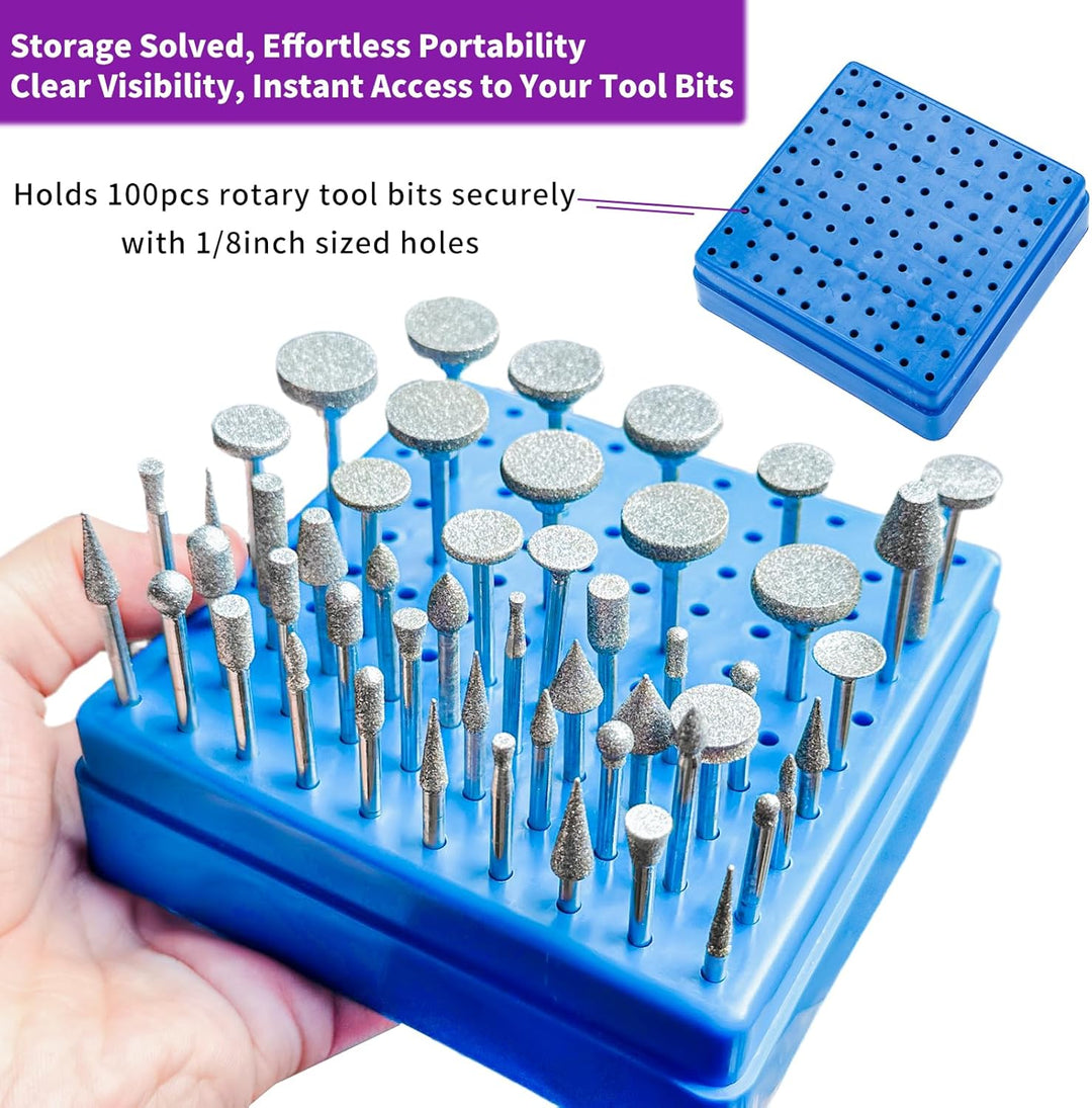 52 Stück Diamant Fräser Set mit Sortierbox, Kompatibel mit Dremel Schleifaufsätze Rotary Tool Zubehö
