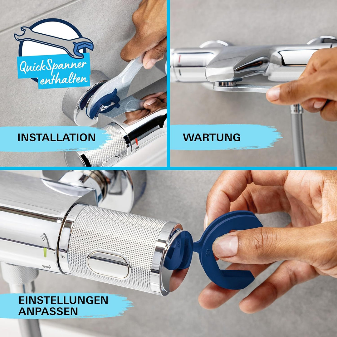 GROHE Precision Feel - Thermostat- Brausearmatur (wassersparend, mit Rändelstruktur, Verbrühschutz,