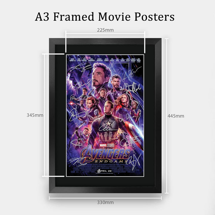HWC Trading Avengers Endgame A3 Gerahmte Signiert Gedruckt Autogramme Bild Druck-Fotoanzeige Geschen