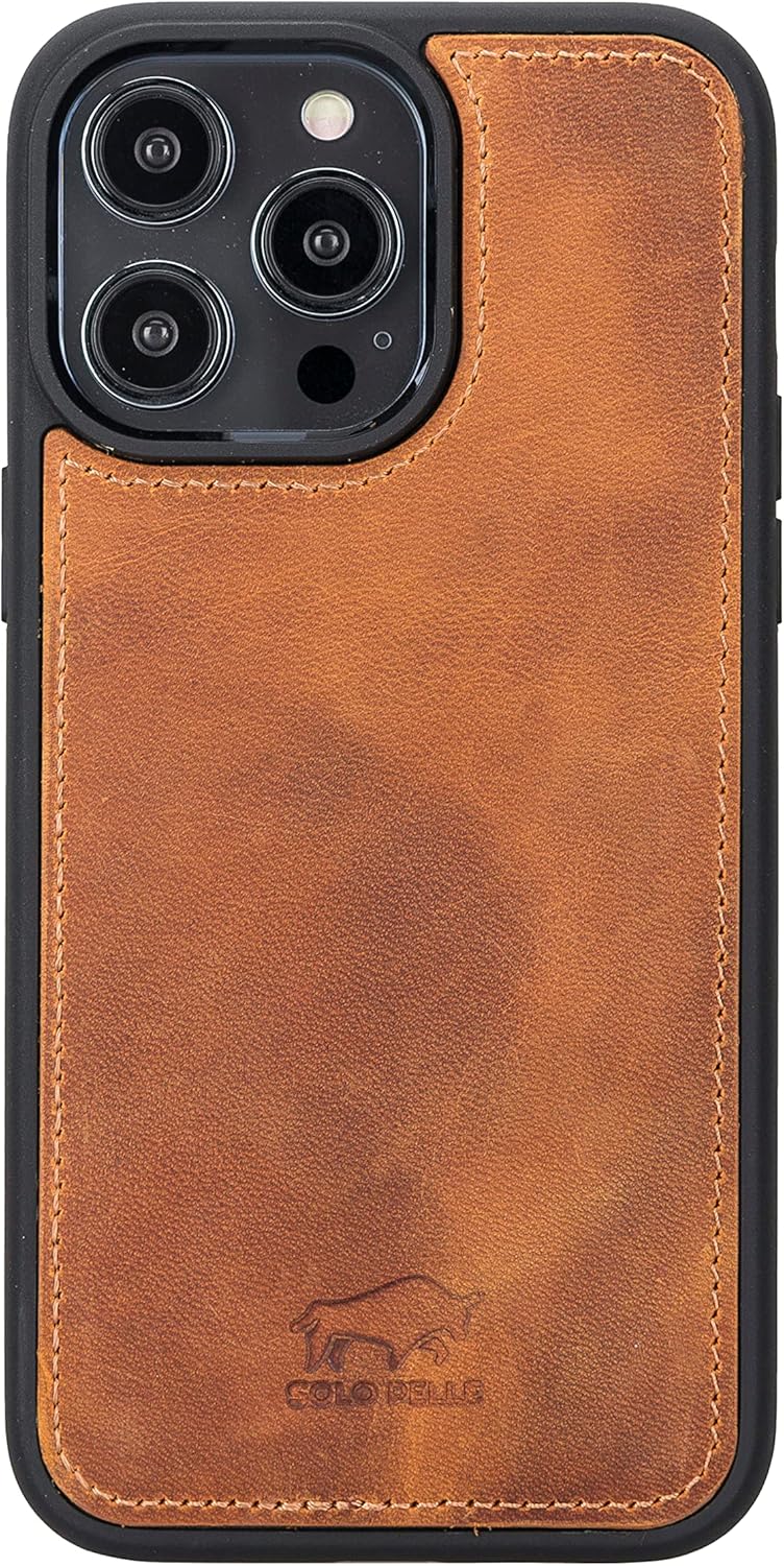 Solo Pelle Lederhülle kompatibel für iPhone 14 Pro Max in 6.7 Zoll abnehmbare Hülle (2in1) inkl. Kar