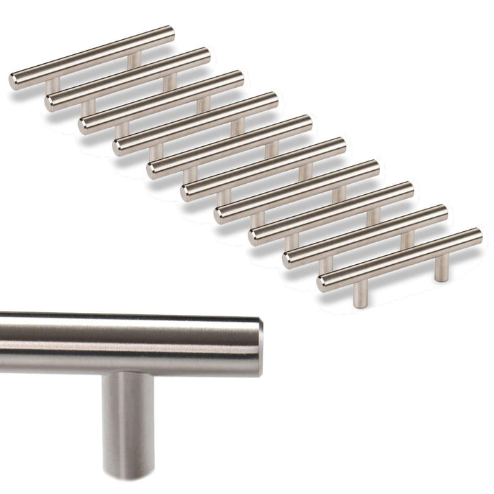 10 x SOTECH Möbelgriff G6 echt Edelstahl massiv Ø 12 mm/BA 64 mm Stangengriffe Relinggriffe BA 064 m