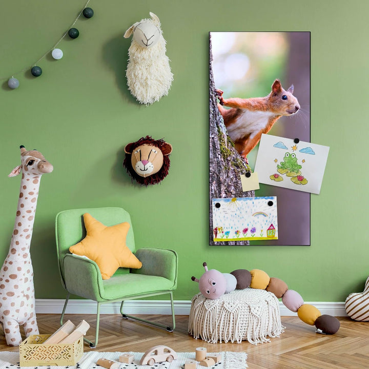banjado® Magnettafel 37 x 78cm / Magnetwand aus Metall/Magnetpinnwand als Memoboard/Pinnwand Magnett