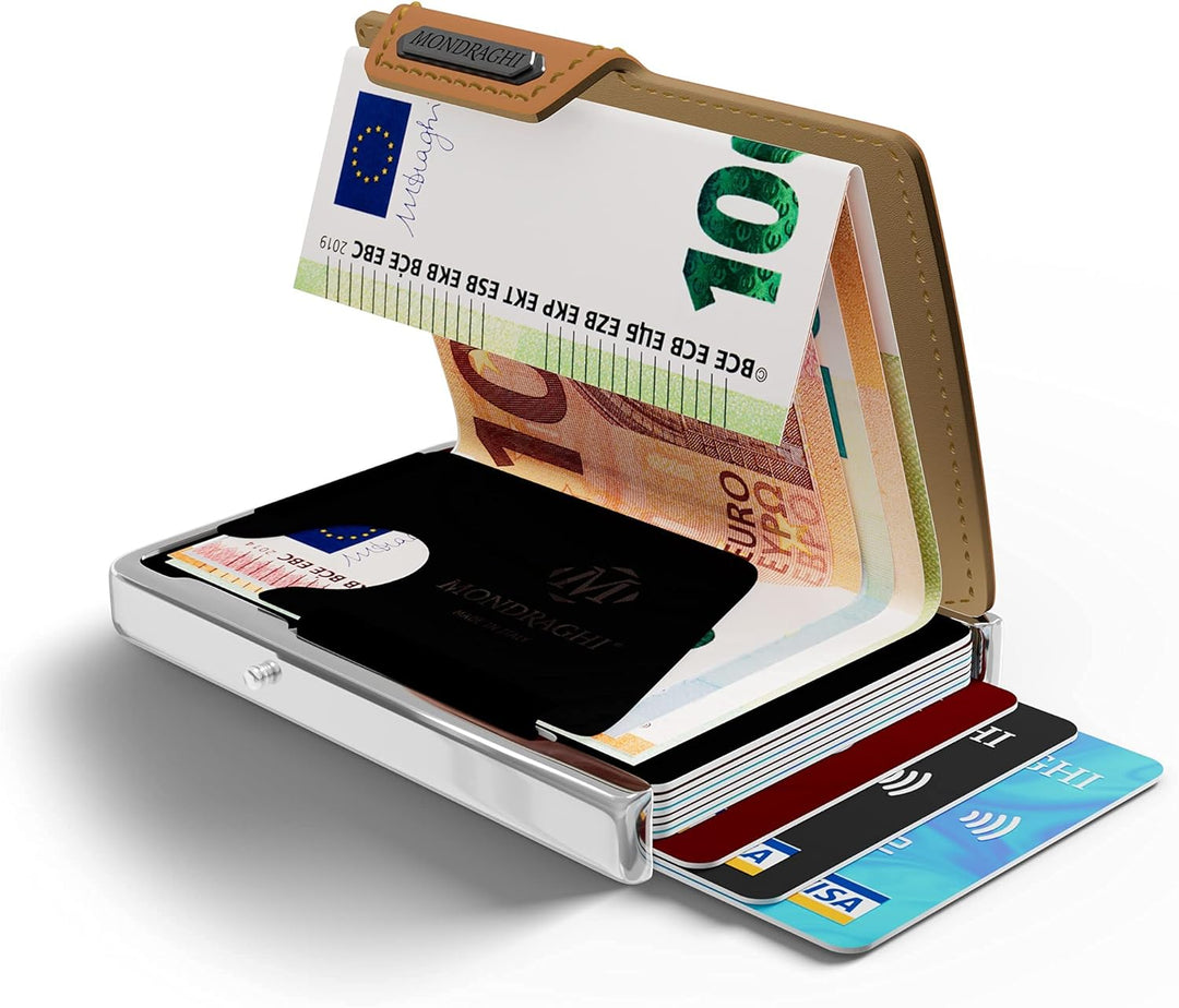 MONDRAGHI Mini-Wallet. Ultraleichte, schlanke Mini-Brieftasche - Kartenhalter und Kartenhalter mit M