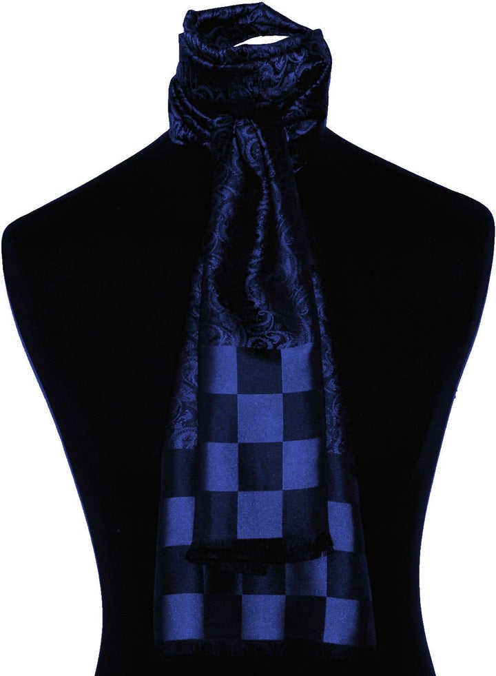 Lorenzo Cana Herren Schal aus 100% Seide aufwändig jacquard gewebter Damast Seidenschal Seidentuch T