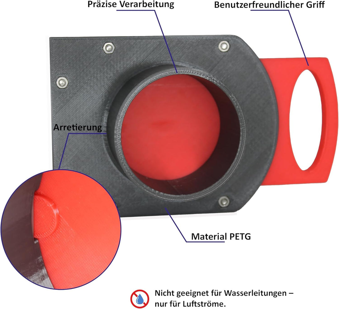 GENERIC DN 110mm Luft-Absperrschieber | Blastgate | PETG | Werkstattabsaugung | Absauganlage | Luftr