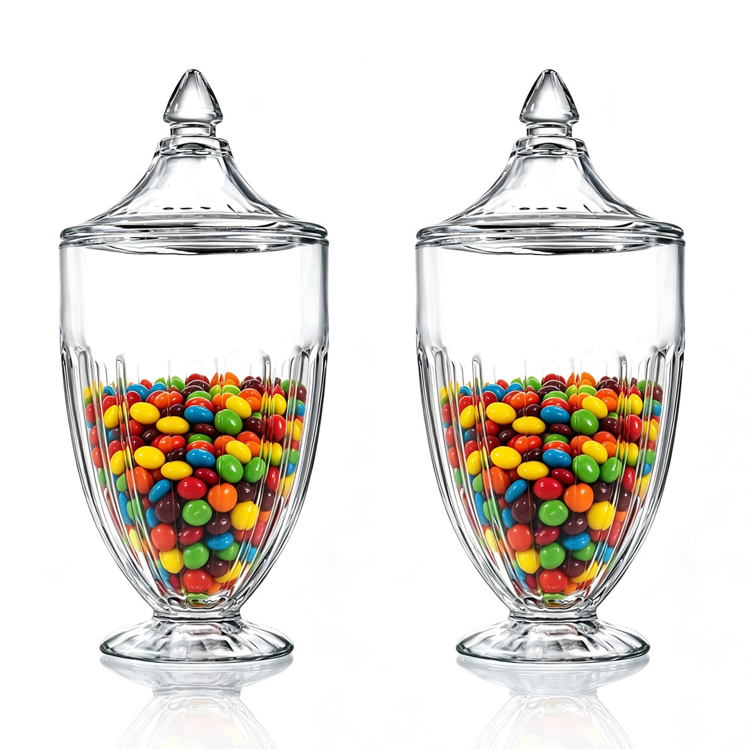 2 x 750 ml Glas-Süssigkeiten-Gläser mit Deckel, transparent, dekorative Vorratsdosen für Süssigkeite
