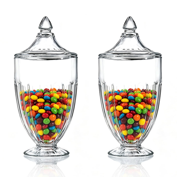 2 x 750 ml Glas-Süssigkeiten-Gläser mit Deckel, transparent, dekorative Vorratsdosen für Süssigkeite