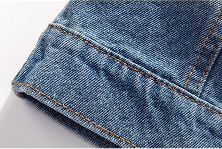 Herren Beiläufiger Denim Weste Jacke Klassische ärmel Dünne Jacken XS Hellblau, XS Hellblau