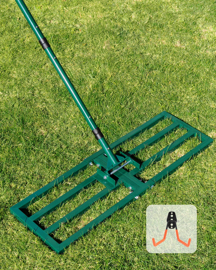 Rasenrakel Rasen Rakel Lawn Leveling Rake: JanTeelGO 76x25cm Nivellierrechen mit Wandmontagehaken &
