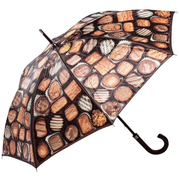 LUCKYWEATHER Regenschirm Stockschirm Damen/Herren Motiv Chocolates I Stockregenschirm gross und stab
