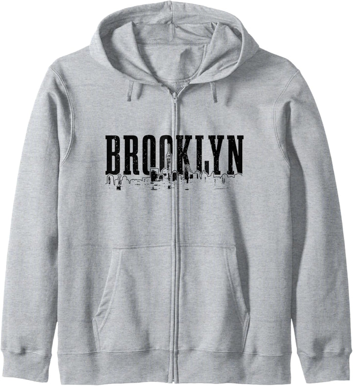 Brooklyn New York City Skyline NYC Vintage NY Kapuzenjacke