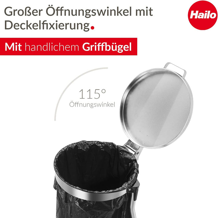 Hailo ProfiLine MSS Design XXXL Müllsackständer 120 Liter - Stahlgestell mit Klemmring - grosser Öff