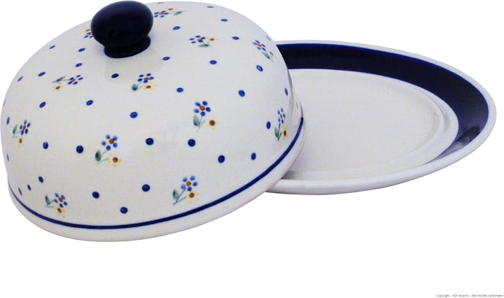 Original Bunzlauer Käseglocke M/Butterglocke für Rollbutter - Ø = 19,5 cm, Dekor 111