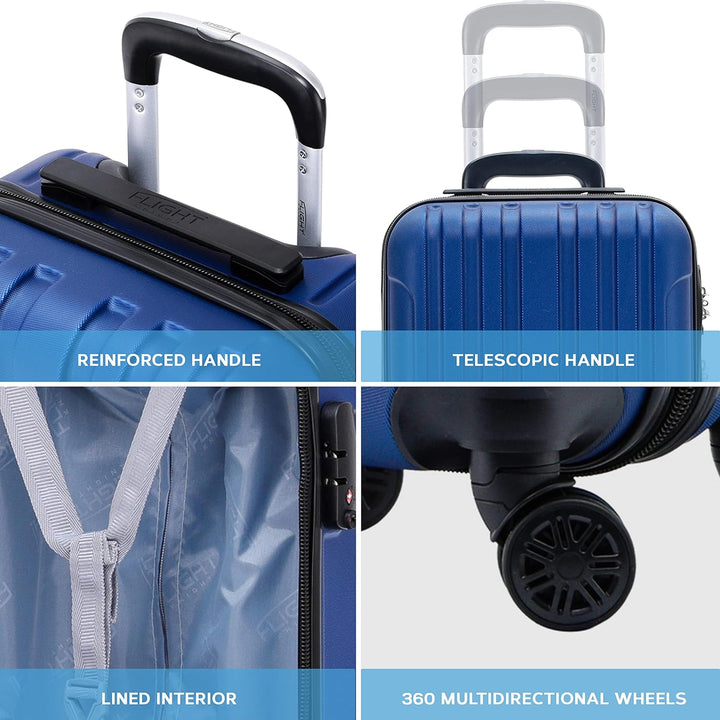 Flight Knight Premium-Reisekoffer - 8 Spinner-Rader - TSA-Kombinationsschloss - leichtes ABS-Hartsch