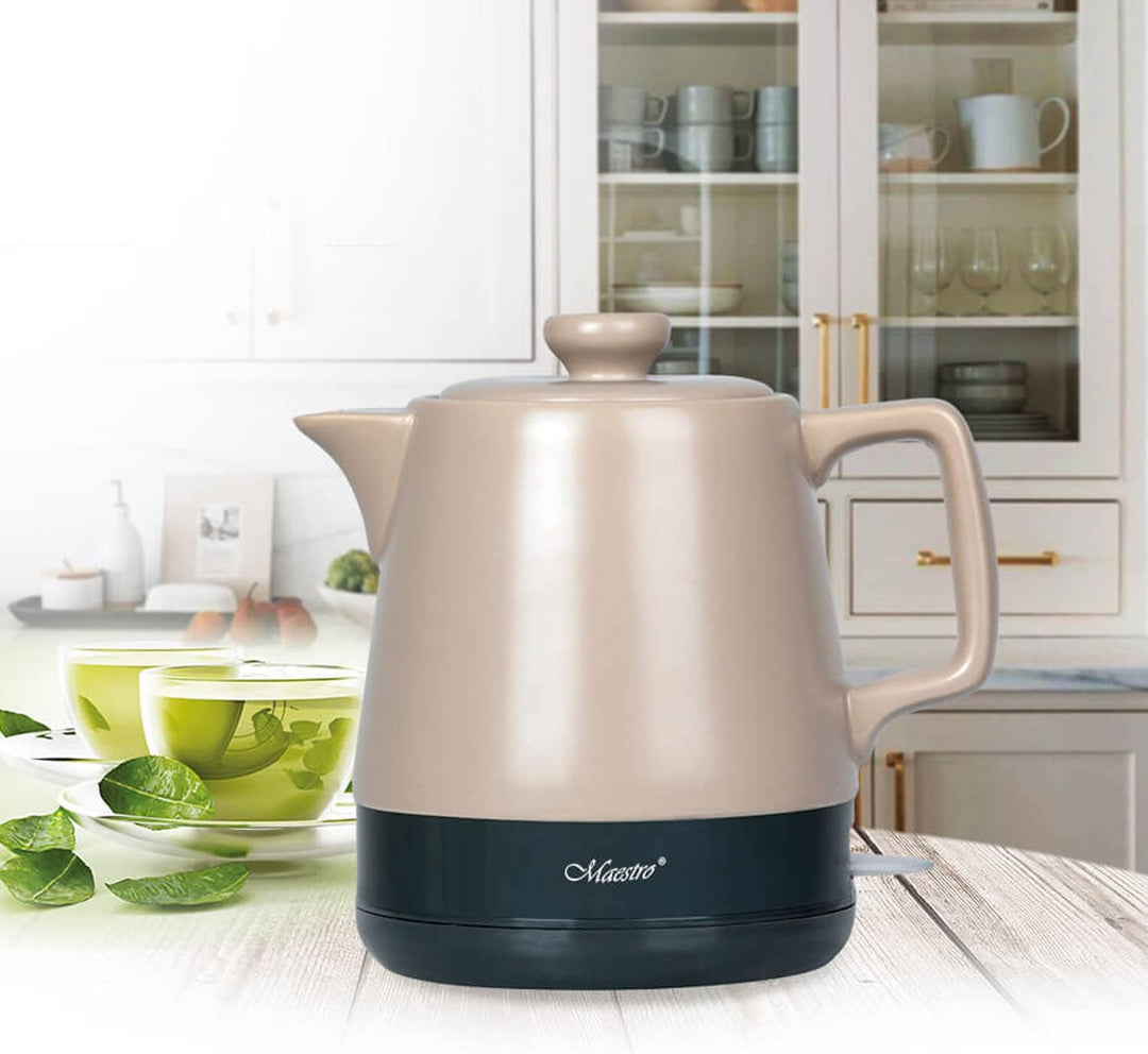 Maestro MR-071 Elektrischer Keramik-Wasserkocher, 1 l, Beige, 1000 W