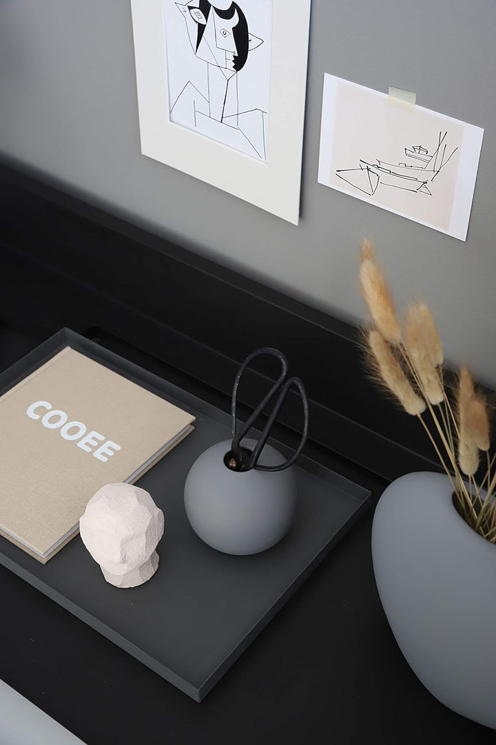 Cooee Design Pastille Vase, Keramik, Grau, L : 20, B: 6, H: 19 CM 20cm Grau, 20cm Grau