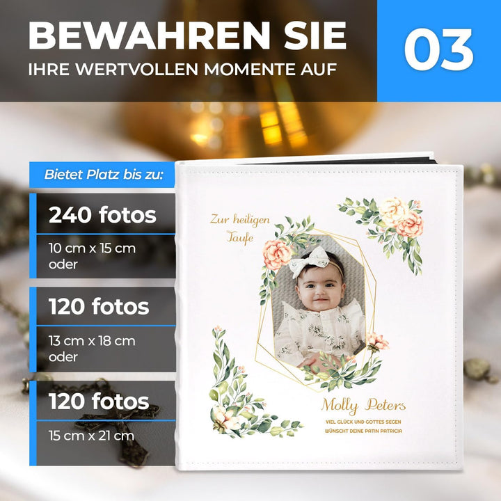 Maverton Fotoalbum zum Selbstgestalten + mit Aufdruck - für 240 Fotos 10x15-60 schwarze Seiten - Grö