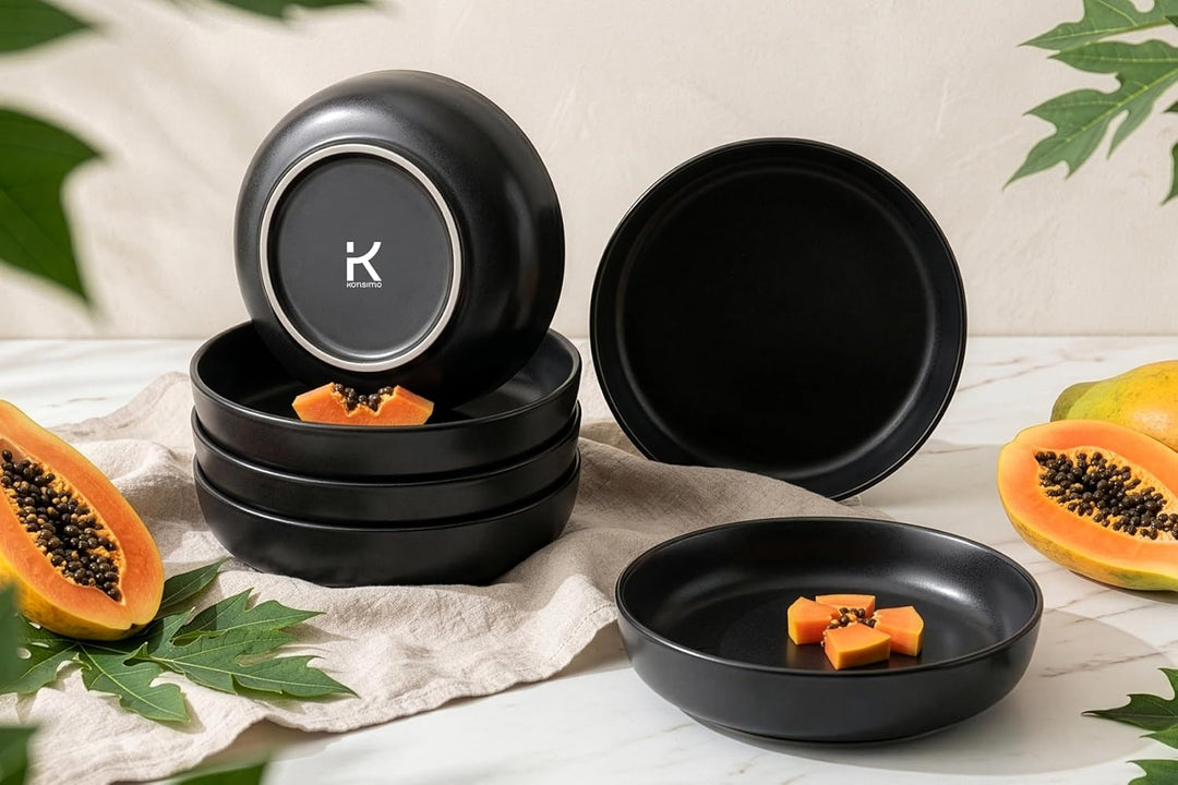 Konsimo. Elegant Suppenteller Set 6er - Schale aus Keramik - Pastateller und Tiefteller für 6 Person