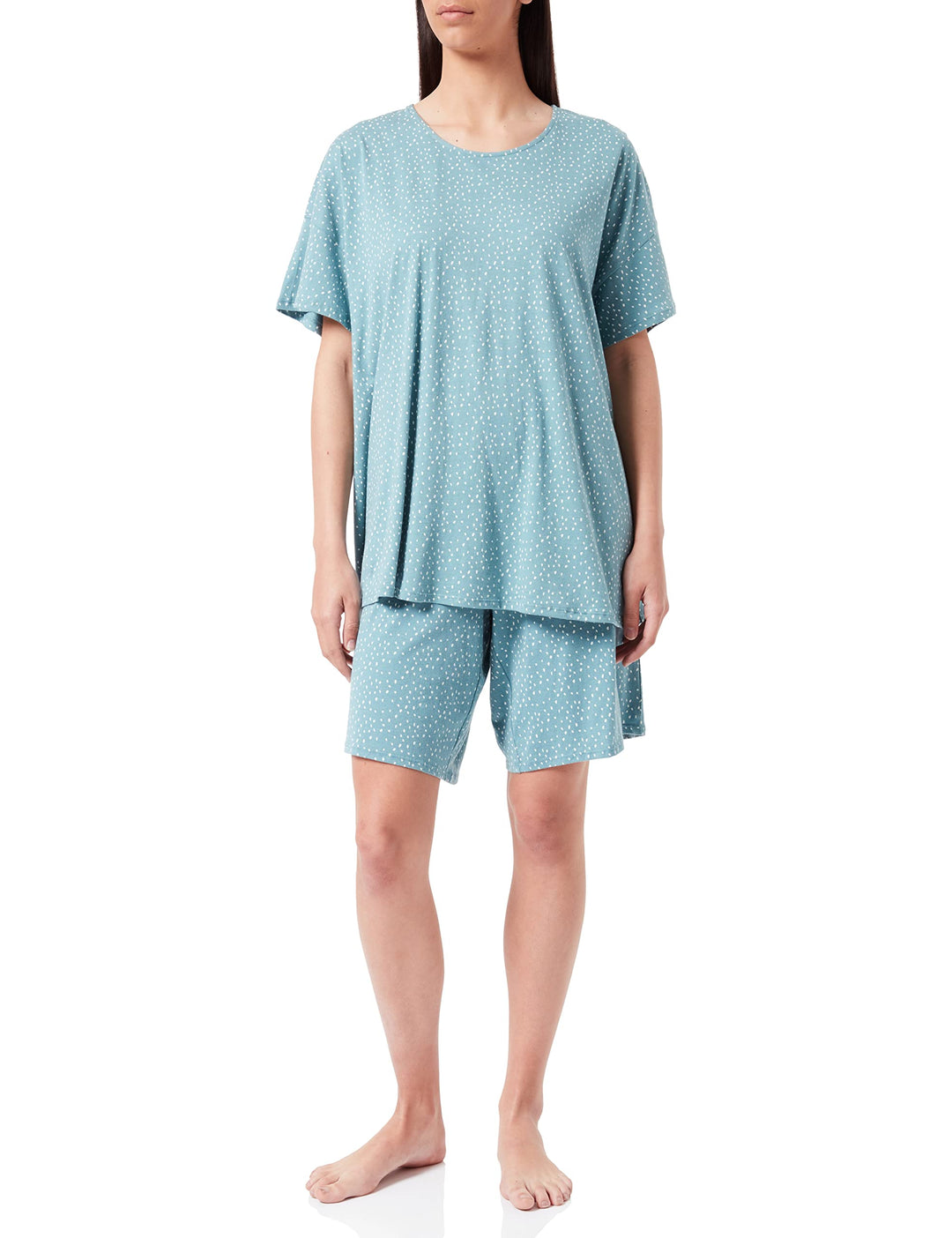 Schiesser Damen Schlafanzug Kurz Pyjamaset 38 Blaugrau (I), 38 Blaugrau (I)