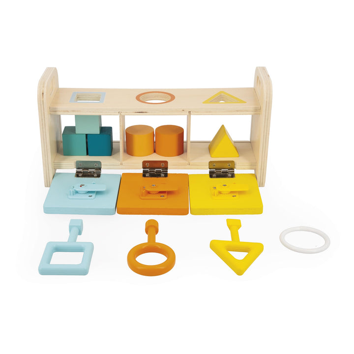 Janod - Essentiel - Der Schlüsselkasten - 2-in-1 Lernspiel aus Holz Babys und Kleinkinder - Erlernen