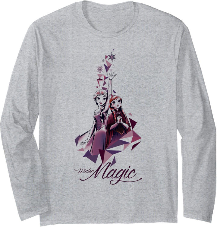 Disney Frozen Elsa Anna Geometric Prism Winter Magic Langarmshirt