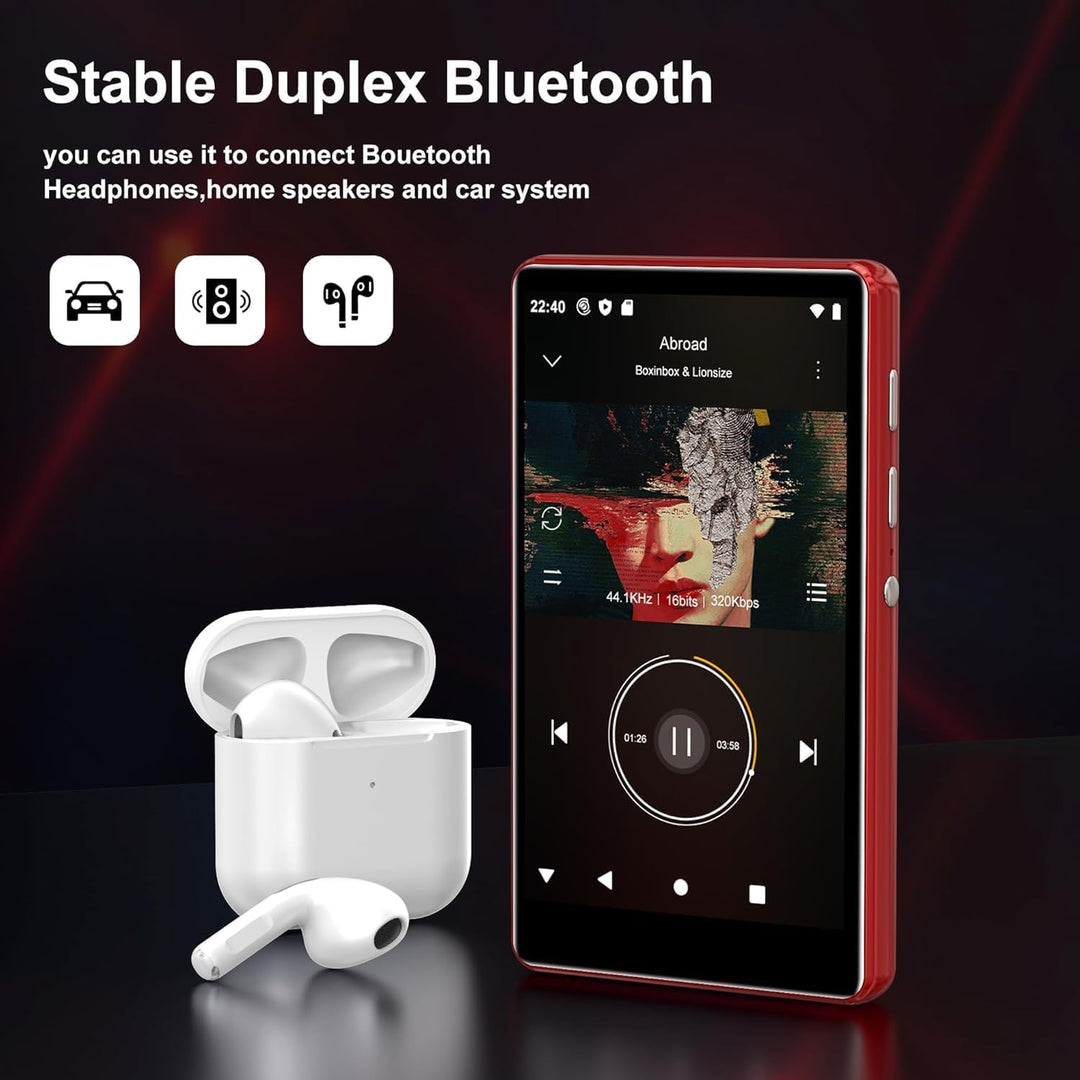 SWOFY 4,0 Zoll Touchscreen MP3 MP4 Player, Bluetooth sowie WiFi, portables Stereogerät, FM Radio, Re